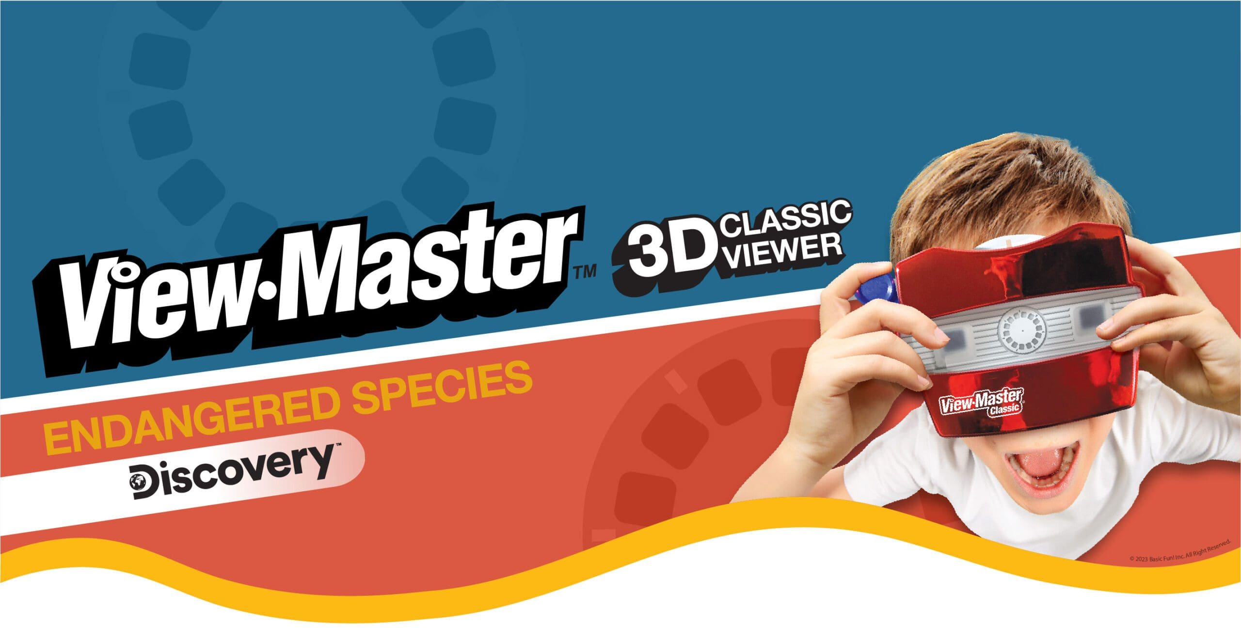 View Master banner showing a bot holding a view master up to his face