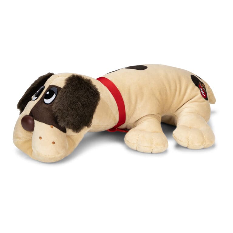 Light brown plush puppy with short fuzzy ears