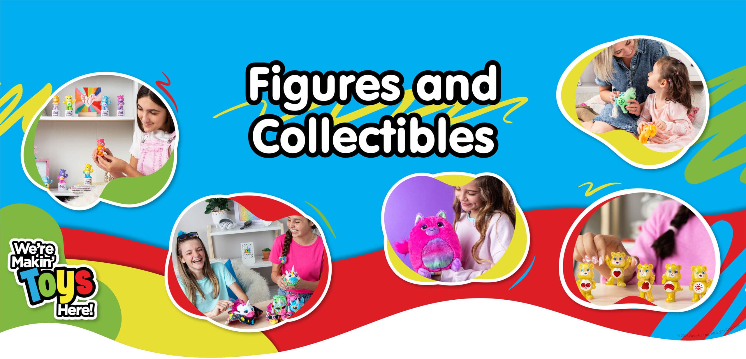 Figures and Collectibles banner featuring kids playing with toys