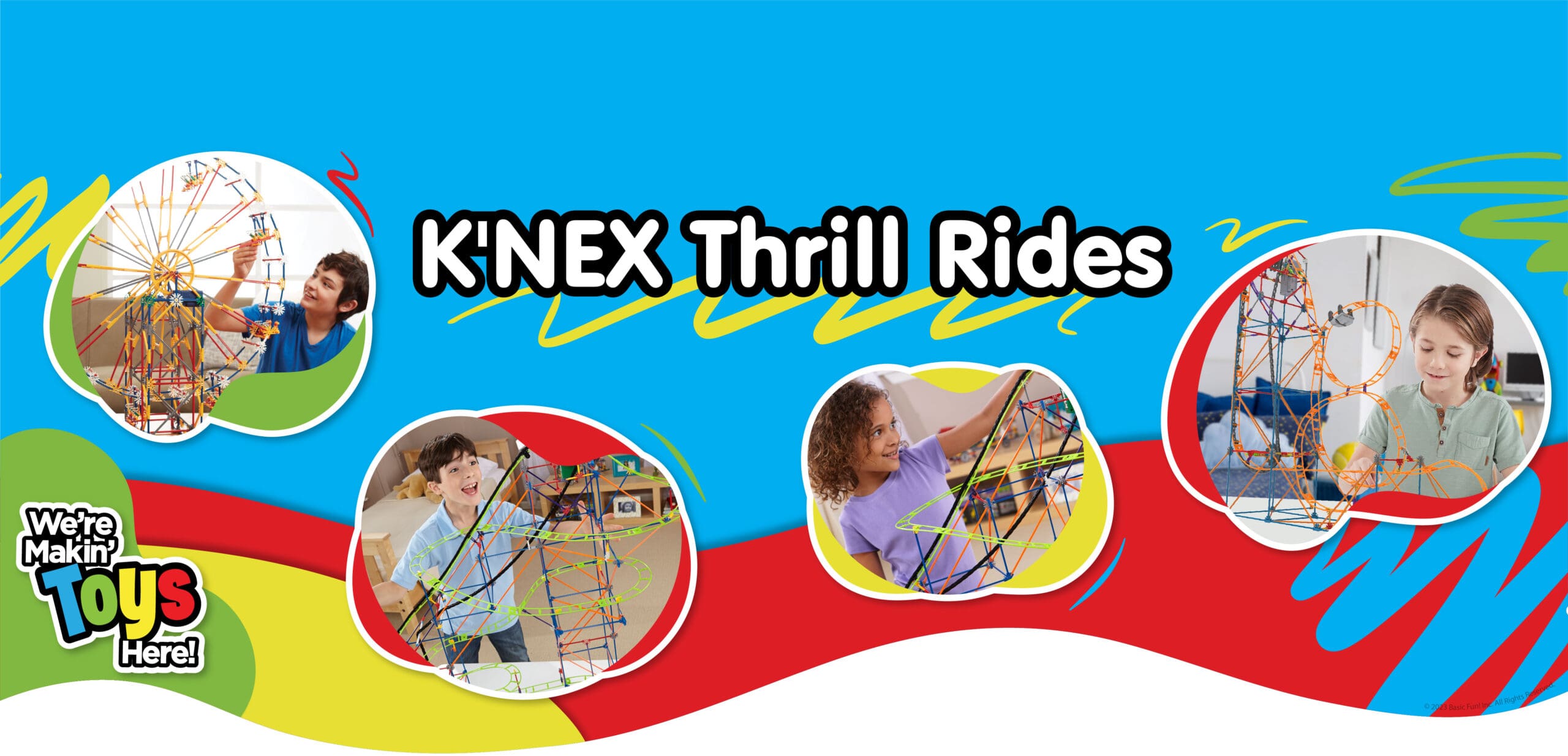 K'NEX Thrill Rides featuring kids playing with toys