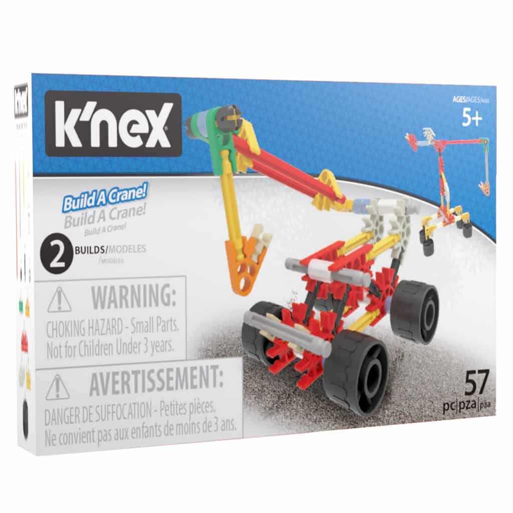 K'nex Crane Building Set in packaging on white background.