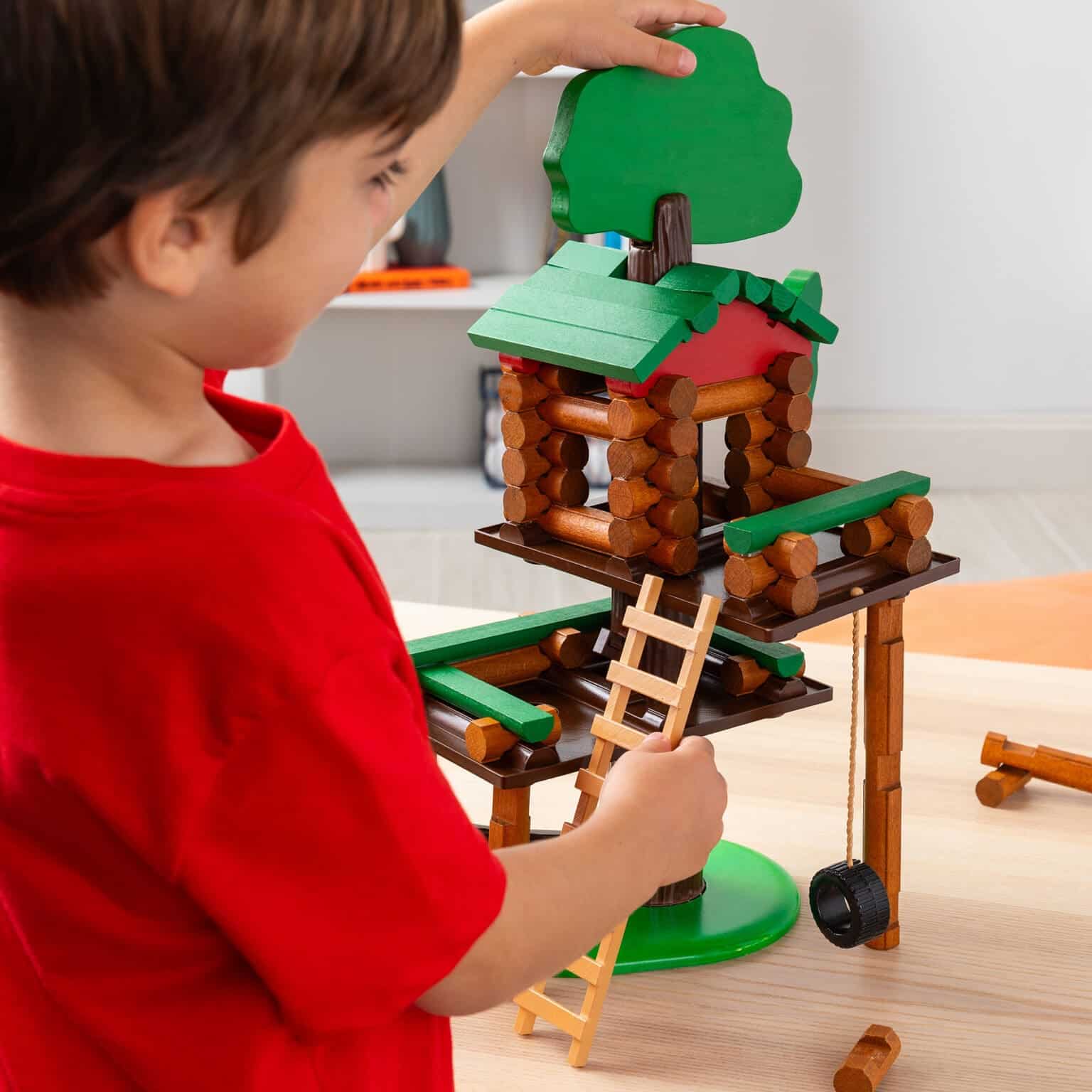 Lincoln Logs - 2-Tiered Tree House - Educational Toy | BasicFun!